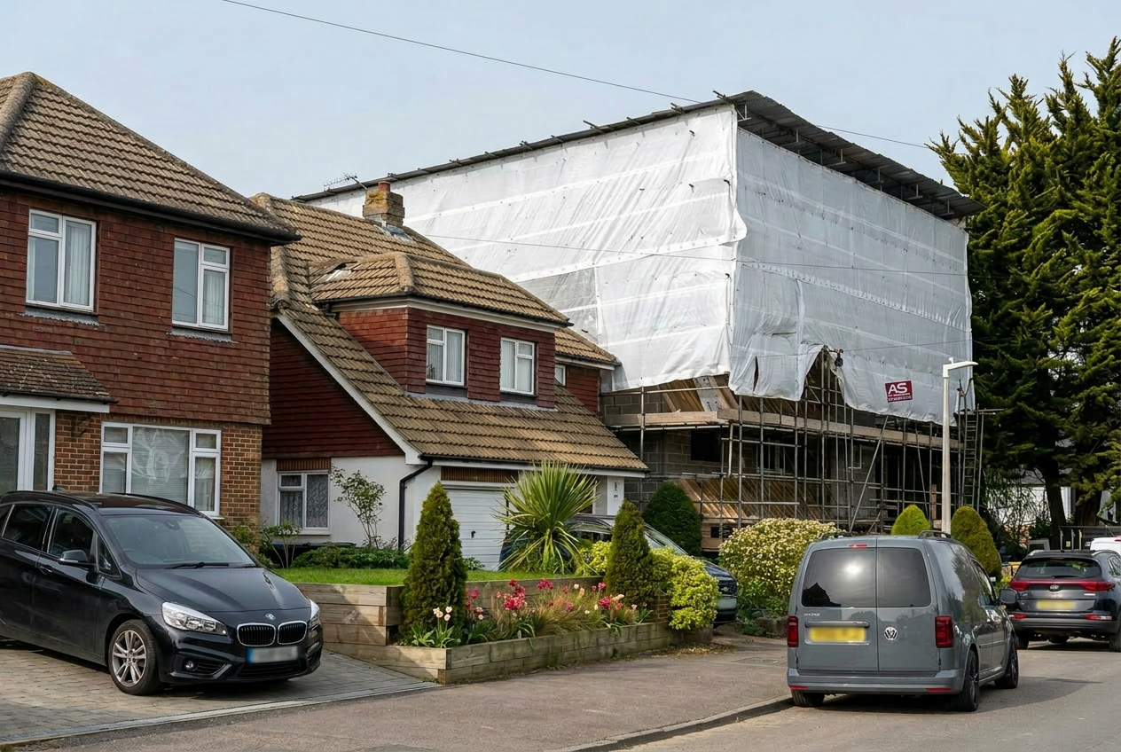 Armstrong Scaffolding loft conversion and temporary roof scaffolding in Tonbridge, Kent